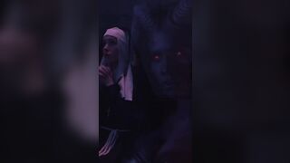 Futanari Nuns Cosplay Deepthroat - Karina King & Nata Gold