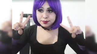 Cute Punk Femboy wearing S&M nosehook Abused sucking BBC Penis and Drooling Goo