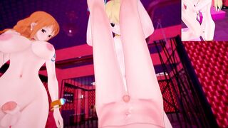 Futanari Nami and Futanari Lucy Hunk Taker POV