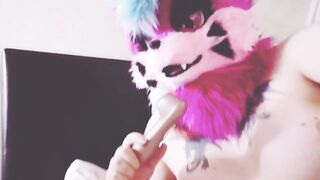 trying fresh sucky thing in fursuit