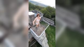 Striptease on the castle tower