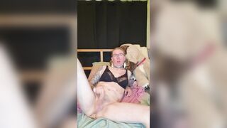Sissy toying butt with sextoy