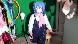 PVC Kigurumi Cosplayer Gardener Outfit Sex tool Play