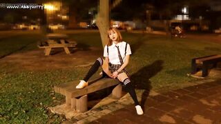 AB028 femboy take off pants mastrabation in public and cum