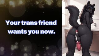 Risky rencounter in the bath with your trans ally after work.