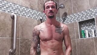 Public shower with a transguy