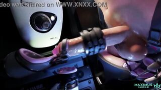Brigitte Overwatch Futanari Milking Machine CG Anime