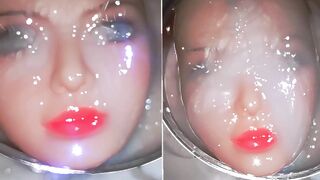Crossdresser Mix of myself - Sissy Cuckold Dad Large Balls Saline Gokkun Silicone Doll Facial Bukkake Cum Glass Horsecock Crossdressing CBT