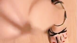 Feminization of hunk body and feet in a temporary sexchange