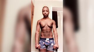 Youthful Homosexual Trans Muscle Chap, Wanking Stripping Flexing