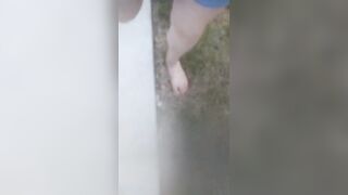 Barefeet and Ass Shorts; Walking outside (No Audio)