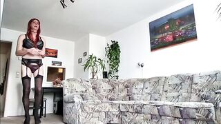 Crossdresser Sissy with sex toys