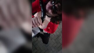 CD DeeDee Red Suit BJ Outside at the Mall Pt2