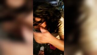 Sissy gives str8 military chap a lapdance then sucks his dong