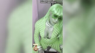 VERY BREASTY BLACK CROSSDRESER SMOKIN'