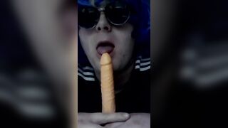 Sissyboy Suck Large Ramrod (Sex Toy Action)