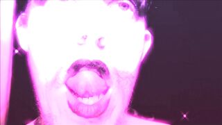 Trans Guy with Large Neon Lips does POV Oral-Job Psychedelic Erotic Horror Dream