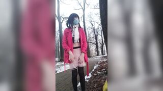Shy Sissy Flashing in the Park