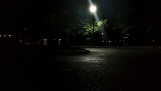 Being a transsexual wench in front of cars passing by