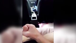 Quick cum in car in advance of being caught