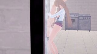 SAO Shemale Hentai Asuna Screws his Girlfriend Taker POV