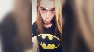 Bat Angel Strokes herself in Dragonball Pajamas