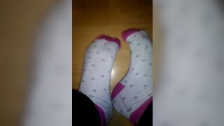 Shemale in Pink Sneaker Socks